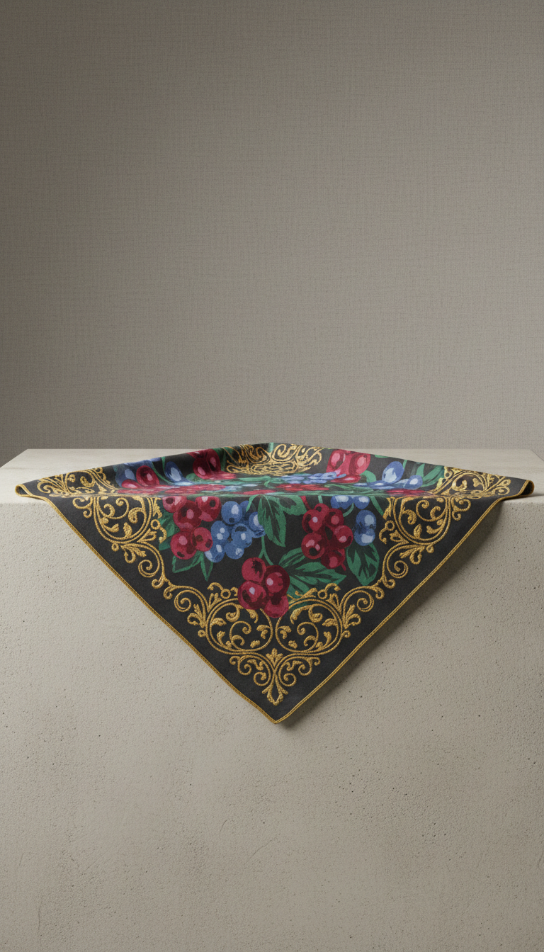 Bandana graphique Wild Berry brodé or